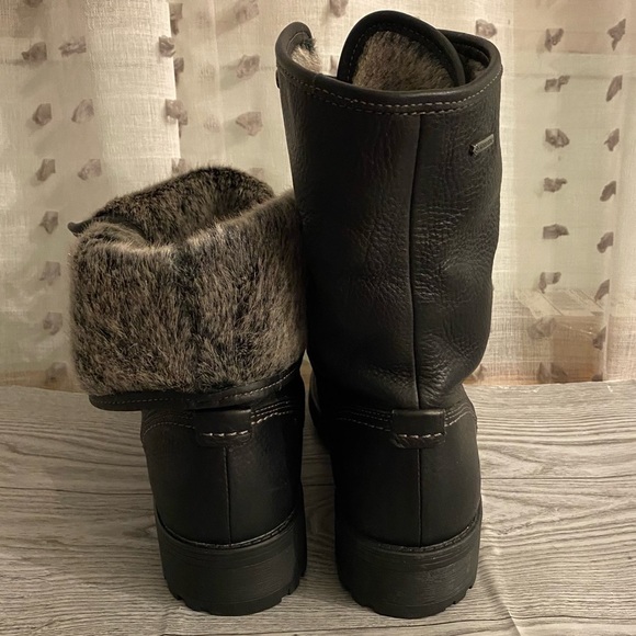 Clarks black combat lace up warm boots size 7.5 - Picture 6 of 16